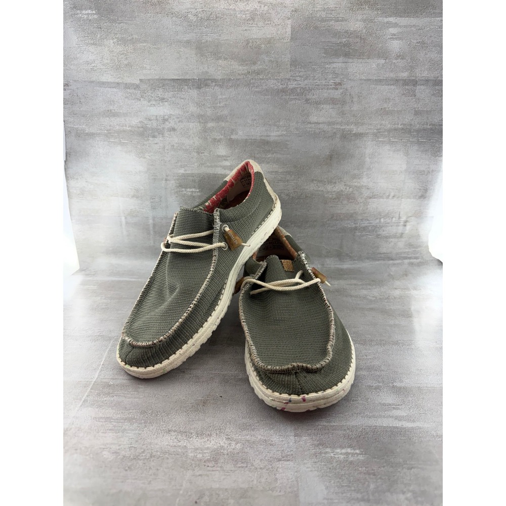 Hey Dude Wally Eco Sox Algae Men Sz 11 Olive Green Slip On Loafers 112478354